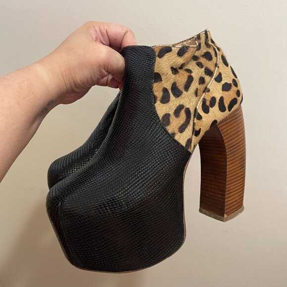 Super Hawt Jeffrey Campbell *CONGRESS* Leopard Platforms, Size 9! RARE! - Picture 5 of 15